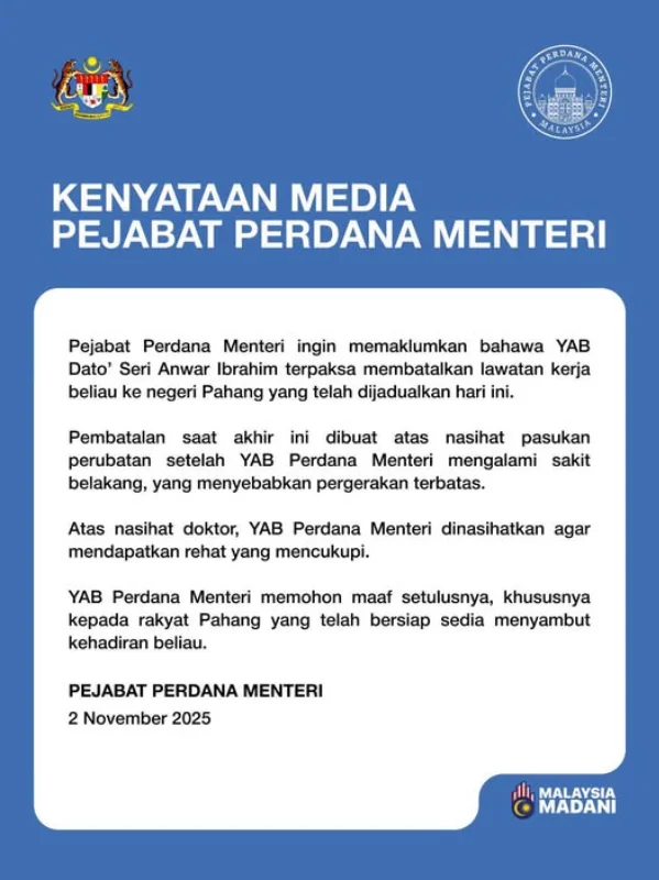 Tangkap layar Facebook Anwar Ibrahim