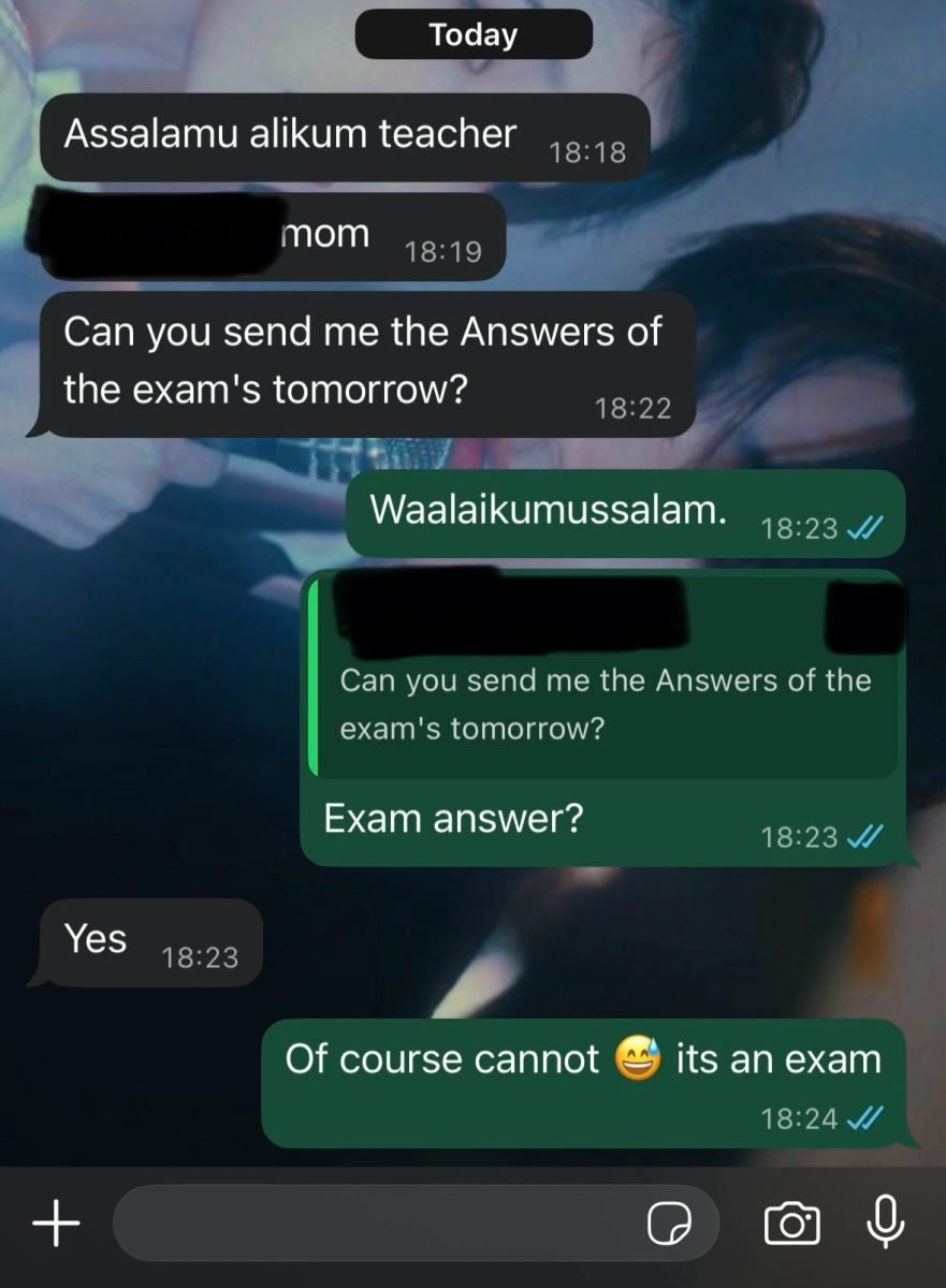Teacher shocked as parent asks for exam answers before test
