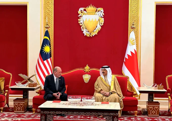 Sultan Ibrahim receives state welcome at Bahrain's Sakhir Palace