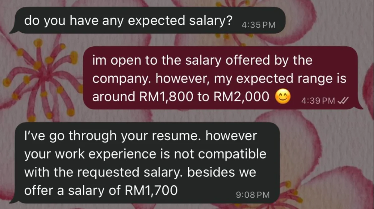 Fresh_graduate_disappointed_after_company_in_Sabah_offers_her_RM1_7k_salary_for_admin_exec_position Fresh graduate disappointed after company in Sabah offers her RM1.7k salary for admin exec position