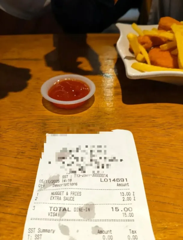 M'sian frustrated after charged RM2 for a small serving of chilli sauce