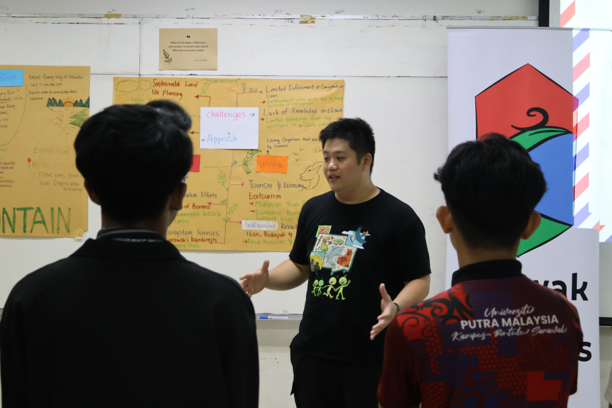 Liao engaging with fellow youth activists.