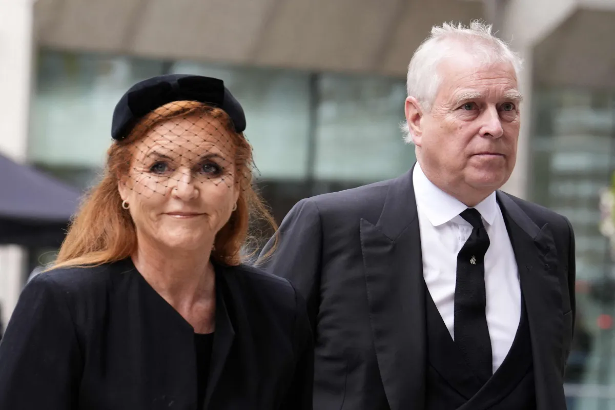 files-britain-royals-politics-andrew-011512 Sarah, Duchess of York (L) and Britain's Prince Andrew, Duke of York arrive to attend a Requiem Mass, a Catholic funeral service, for the late Katharine, Duchess of Kent, at Westminster Cathedral in London on September 16, 2025. Sarah Ferguson, the ex-wife of King Charles III's younger brother Andrew, has shared living quarters with her ex-husband for years. Now, she will share the loss of their titles and their home. (Photo by Jordan Pettitt / POOL / AFP)