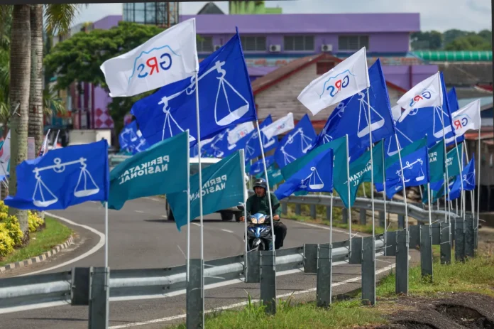 Sabah election party flags