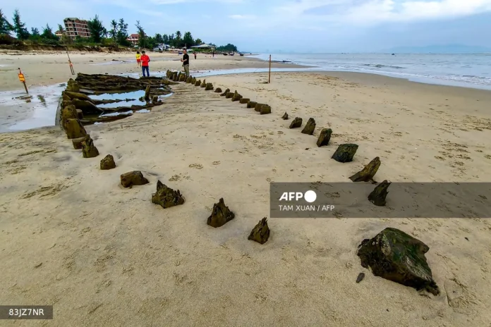 Typhoon exposes centuries-old shipwreck off Vietnam port