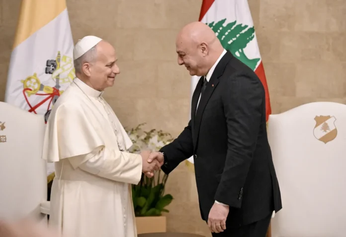 2025-11-30t164922z-911829318-rc2z6ia6kd4e-rtrmadp-3-pope-trip-lebanon Pope Leo XIV meets Lebanese President Joseph Aoun