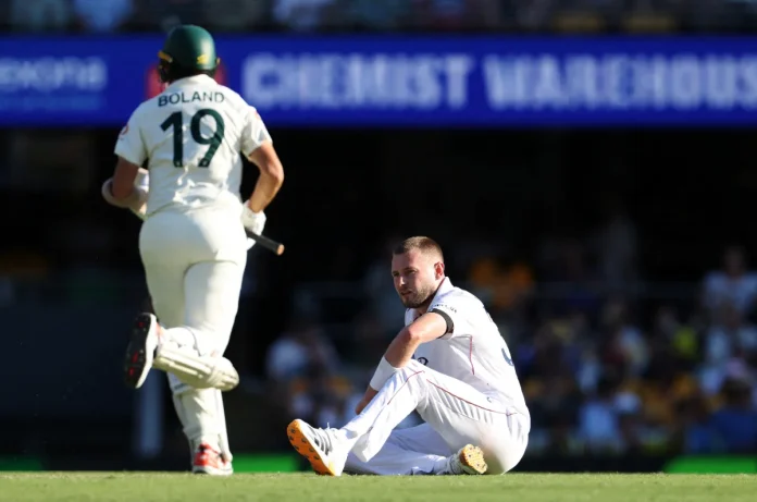 Australia's Scott Boland in action running between the wickets as England's Gus Atkinson looks on REUTERS