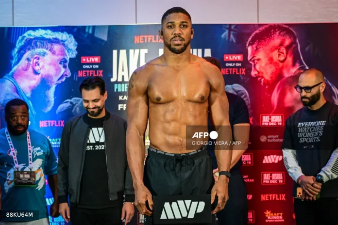 Anthony Joshua holds 30-pound weight advantage over Jake Paul