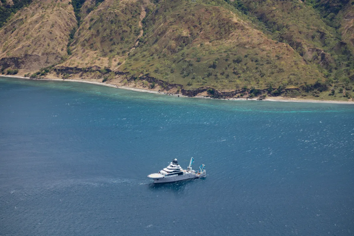 Island Against the backdrop of Atauro Island, OceanXplorer leads a landmark mission in Timor-Leste, mapping blue whale migrations and rich reef habitats to build a new scientific baseline for ocean protection.