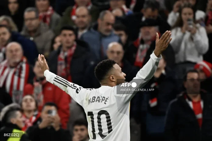 Mbappe double leads Real Madrid to crucial win over Athletic Bilbao
