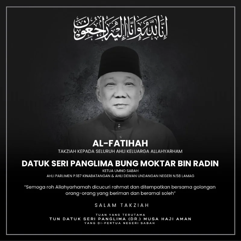 Tun Musa saddened by Bung Moktar's passing, praises his service