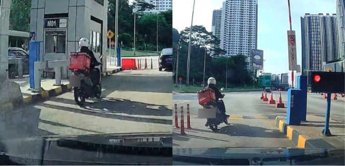 Car driver encounters motorcyclist in toll, ends up paying fare twice