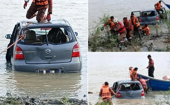 Woman_drowns_after_MPV_plunges_into_Sungai_Muar_in_Tangkak (1) Woman drowns after MPV plunges into Sungai Muar in Tangkak