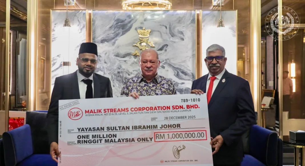 Yayasan Sultan Ibrahim Johor receives RM1 million donation from Malik Streams Group