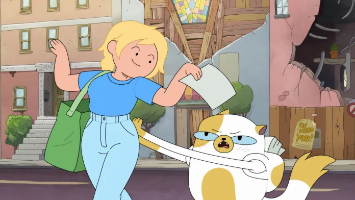 Fionna (left) and Cake began as fan art by original series storyboard artist Natasha Allegri, before they were written into canon.