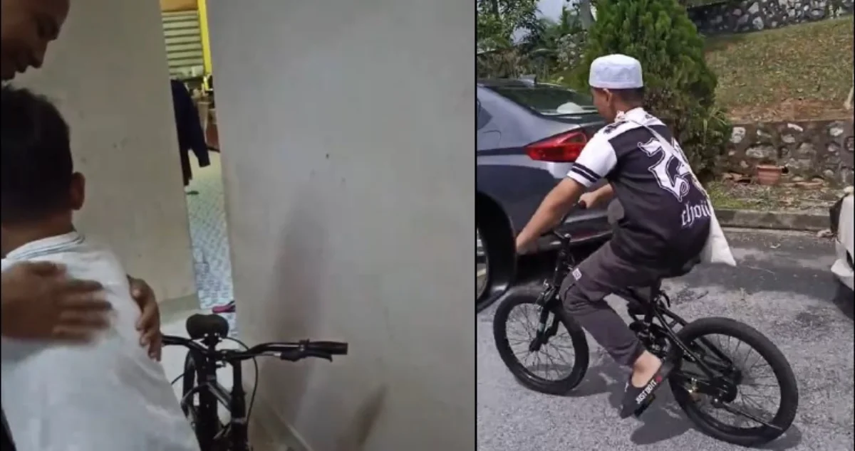 Boy gets new bike