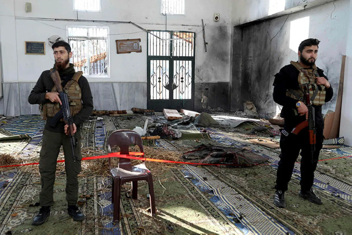 syria-conflict-minorities Alawites protest after Syria mosque bombing