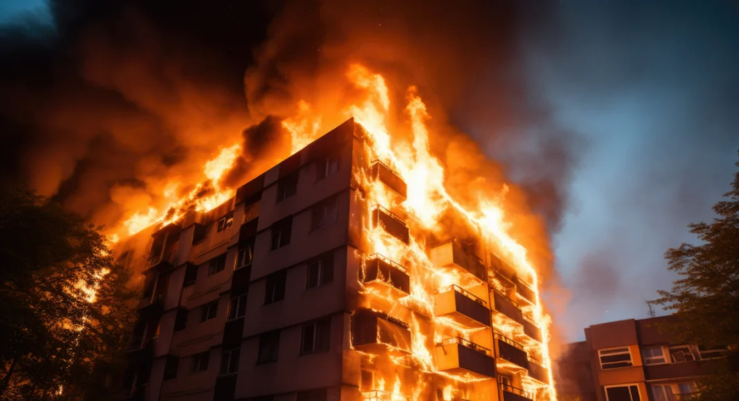 A fire incident at a building, where early response can make the difference between escape and tragedy. – 123RFPIC