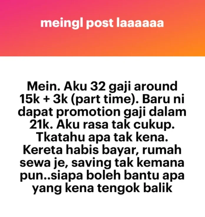 32-year-old earning RM21k says he feels like his salary is not enough