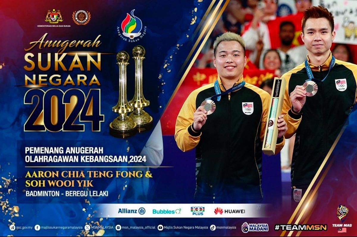 Aaron-Wooi Yik clinch second sportsman title, Farah Ain crowned National Sportswoman Aaron-Wooi Yik clinch second sportsman title, Farah Ain crowned National Sportswoman