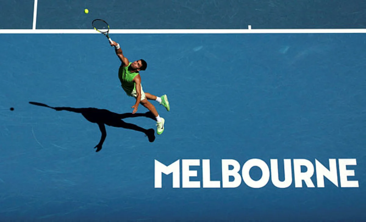 Alcaraz_marks_100th_Grand_Slam_match_with_dominant_Australian_Open_win Alcaraz marks 100th Grand Slam match with dominant Australian Open win