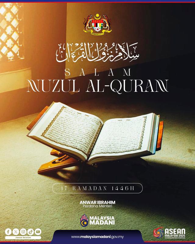 Anwar extends Nuzul Quran greetings, urges Muslims to engage in Tadabbur Anwar extends Nuzul Quran greetings, urges Muslims to engage in Tadabbur