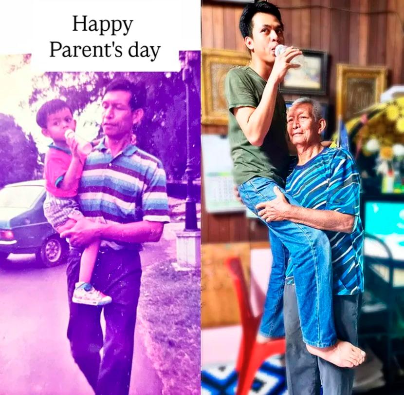 Cherishing moments with mum, dad Cherishing moments with mum, dad