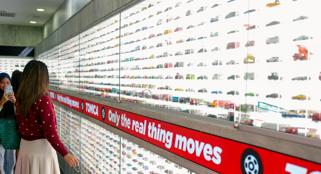 More than 2,000 diecast cars line the Tomica Wall at the brand’s first Southeast Asian outlet in Suria KLCC