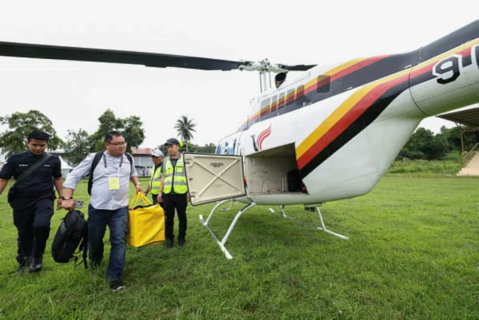 EC uses helicopters to deliver ballot boxes for Sabah by-elections