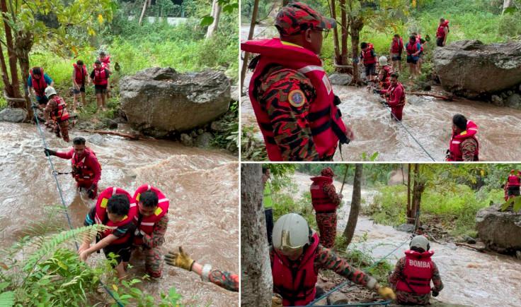 Firefighters rescue family of seven trapped by water surge 