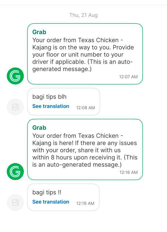 Food delivery rider repeated demands for tips from frustrated M’sian customer