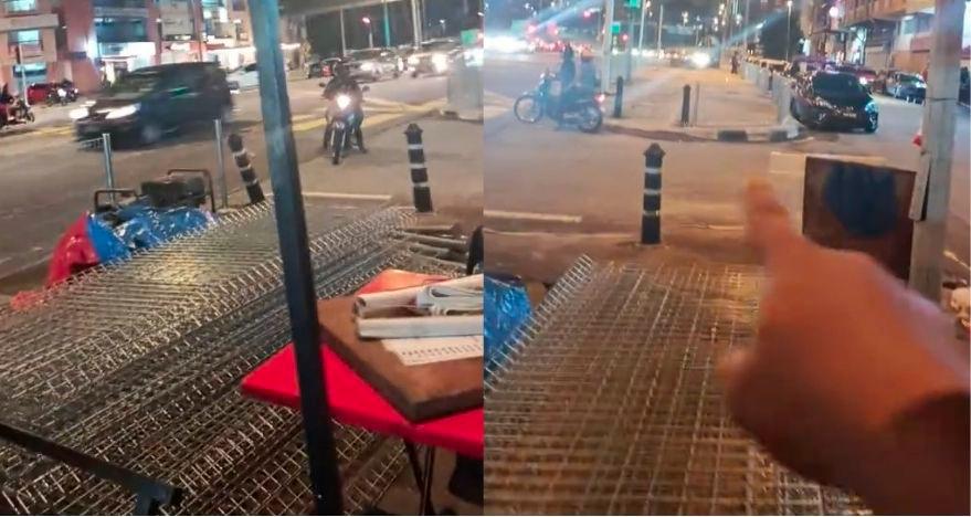 Food seller disappointed after finding out about barrier fence installation at stall location
