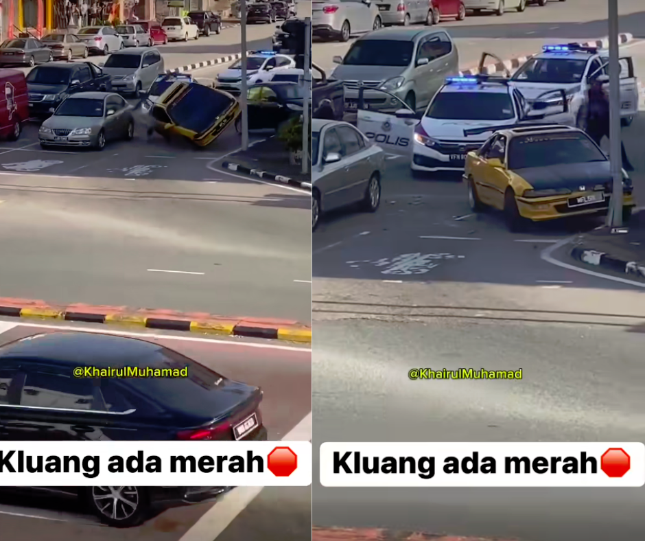GTA-esque police chase in Kluang, yellow Honda driver crashes after dodging cops GTA-esque police chase in Kluang, yellow Honda driver crashes after dodging cops