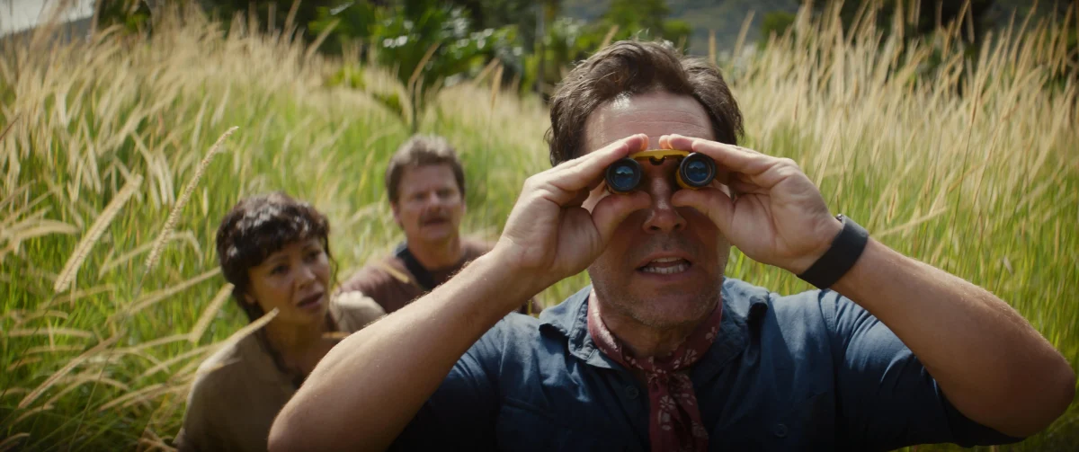 From left: newton, zahn and rudd observing the anaconda from a distance.