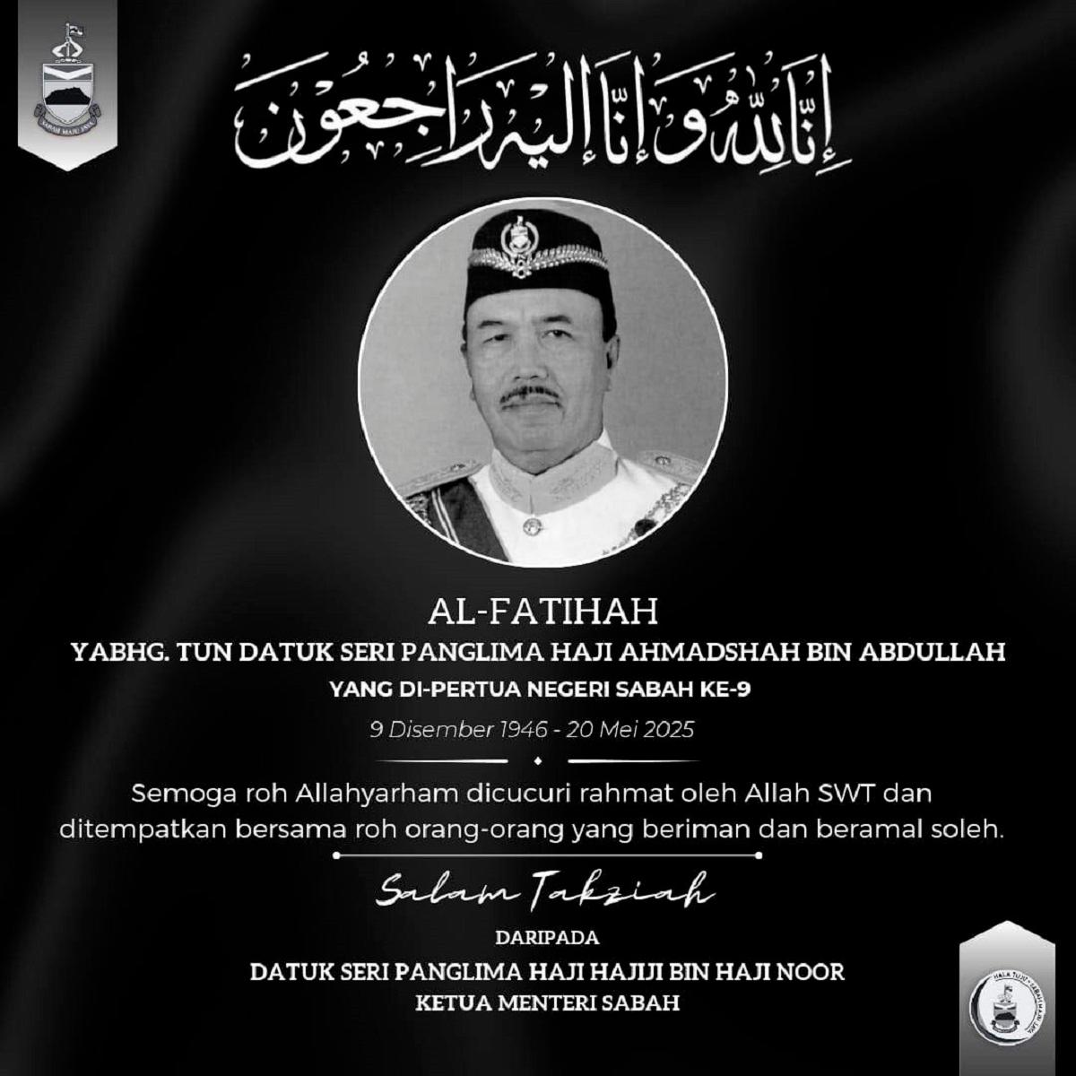 Hajiji expresses condolences to family of former Sabah Governor