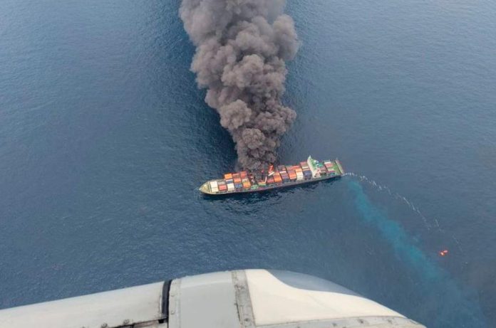 India navy deploys after fire onboard container ship