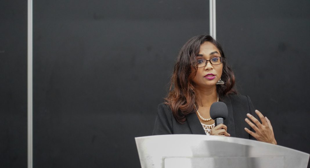 Praveena during The Mindprint book launch at Taylor’s University recently. – AMIRUL SYAFIQ/THESUN