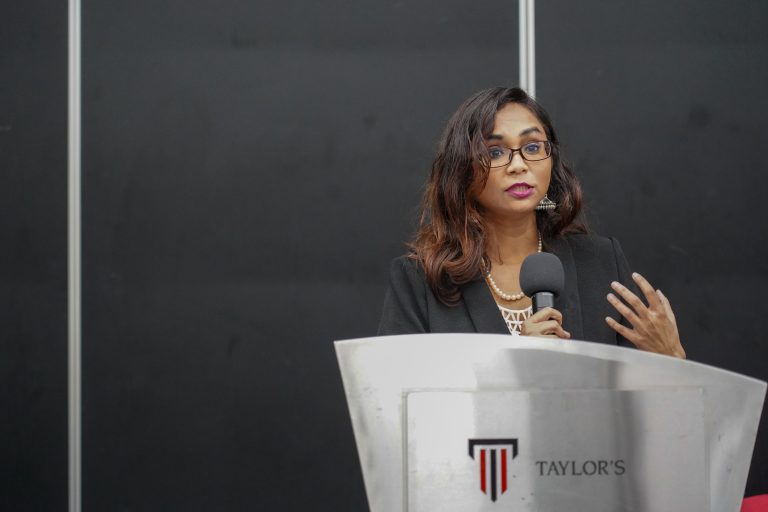 Praveena during The Mindprint book launch at Taylor’s University recently. – AMIRUL SYAFIQ/THESUN
