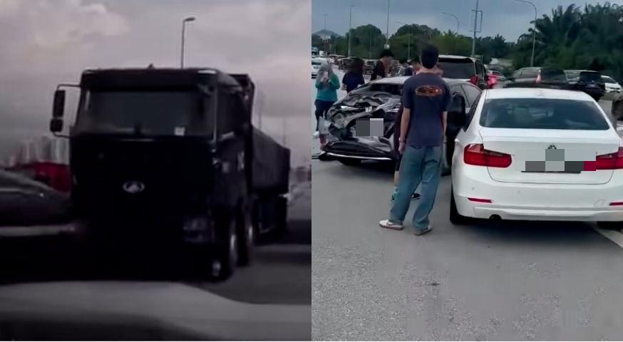 Lorry crashes into 15 vehicles due to suspected brake failure Lorry crashes into 15 vehicles due to suspected brake failure