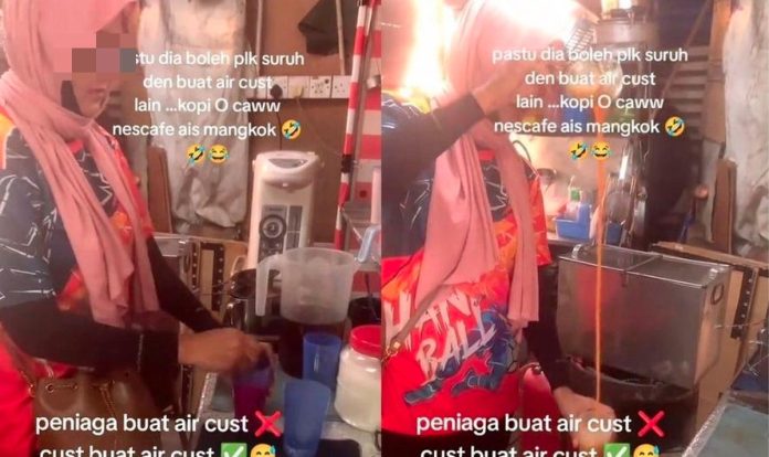 Malaysian woman steps in to make drinks at short-staffed eatery