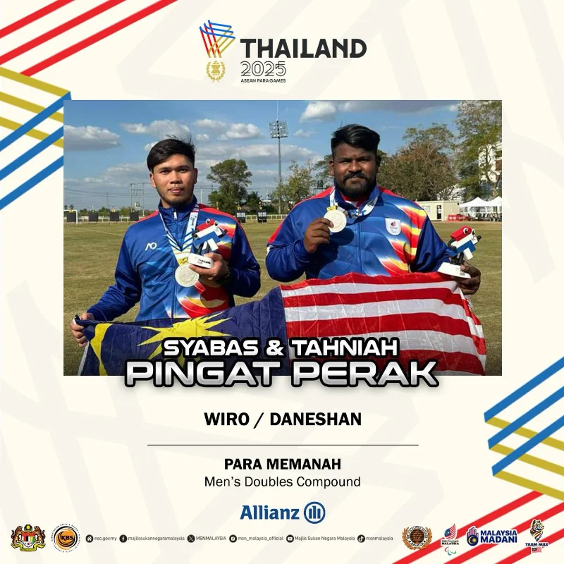 Malaysian para archers settle for silver after narrow one-point defeat