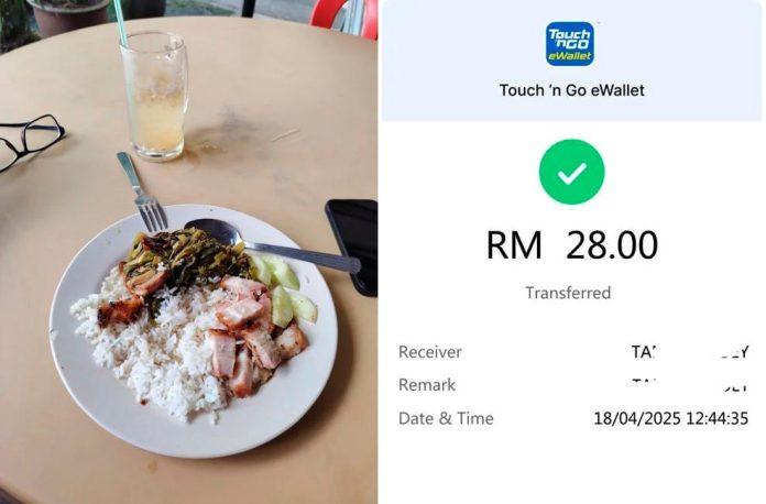 Man coughs out a whooping RM28 for economy rice and drink in KL stall