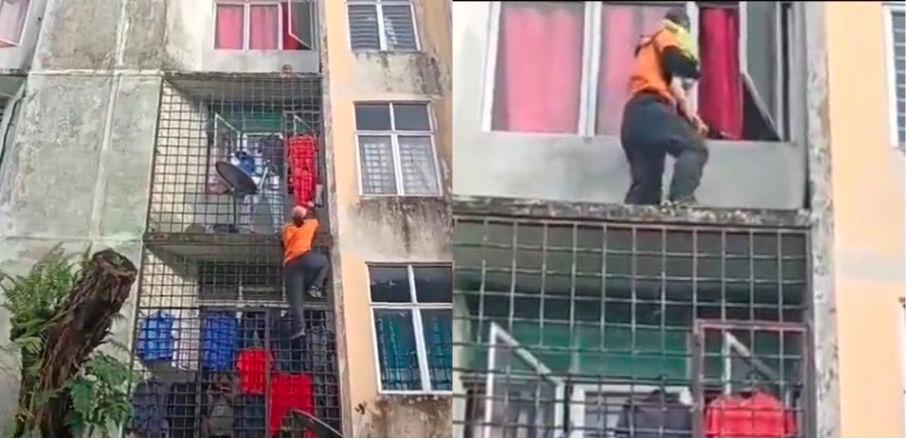 Man scales Puchong apartment building to rescue child who climbed out of fourth floor window