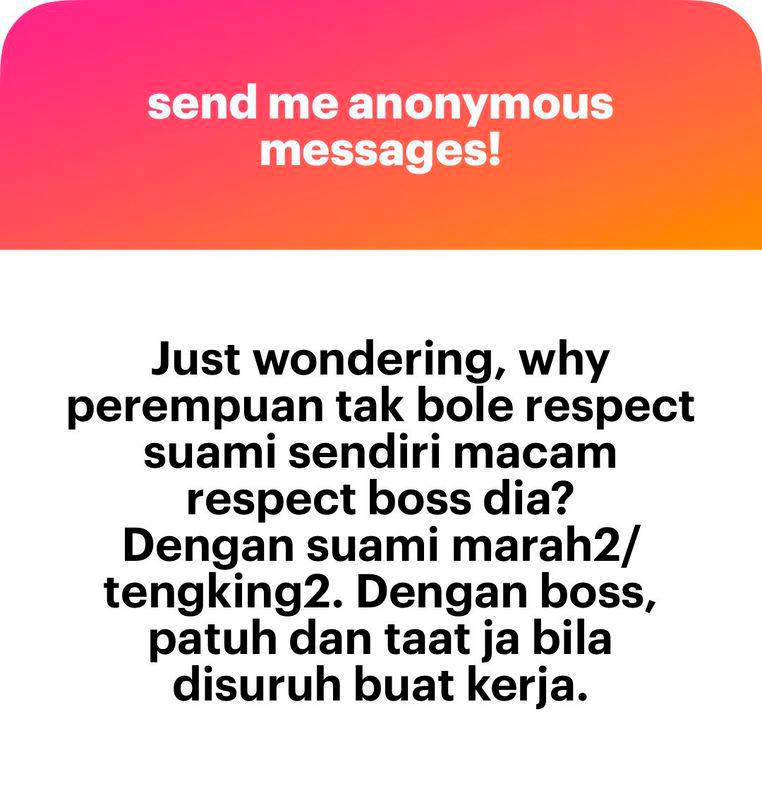 M’sian asks why some wives respect their bosses more than their own husbands M’sian asks why some wives respect their bosses more than their own husbands