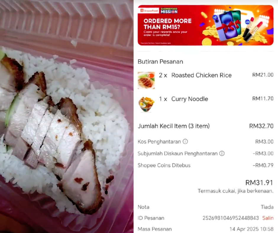 M’sian gets pork in chicken rice order — Netizens warn: ‘Always check the shop’ M’sian gets pork in chicken rice order — Netizens warn: ‘Always check the shop’