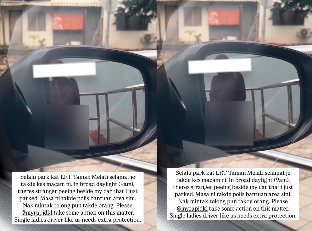 M’sian woman horrified after man urinates next to her car at Taman Melati LRT Station car park