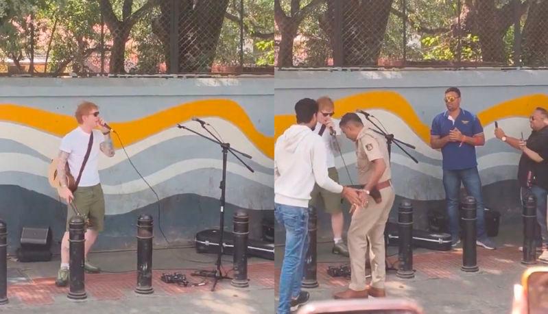Police in India pull the plug on British singer Ed Sheeran's impromptu street concert Police in India pull the plug on British singer Ed Sheeran's impromptu street concert