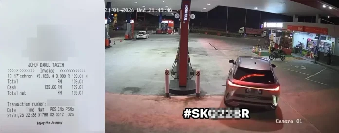 Singapore-registered Lexus SUV drives off without paying RM139.01 for RON97 petrol