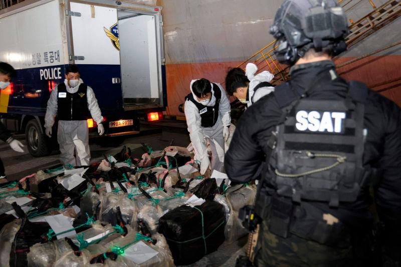 South Korea seize two tons of cocaine in largest-ever drug bust South Korea seize two tons of cocaine in largest-ever drug bust