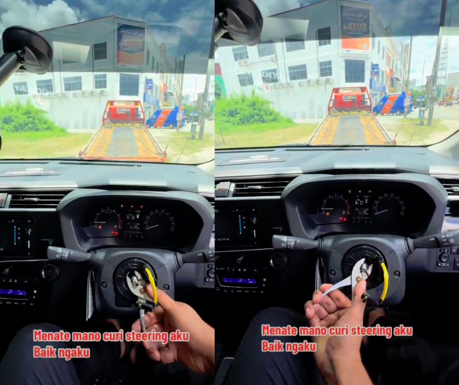 Steering wheel stolen at Kelantan Hospital, man drives MyVi with pliers — Netizens call him legend